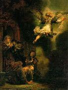 The Archangel Leaving the Family of Tobias REMBRANDT Harmenszoon van Rijn